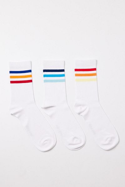 Katia&Bony Child's colorful striped 3-pack white socks