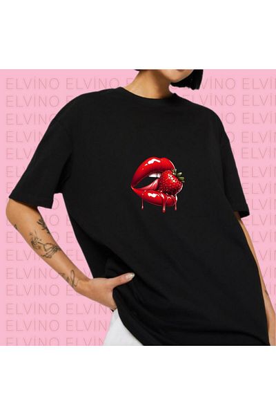 Elvino Trend Summer Design Printed Oversize Unisex Women/Men Crew Neck T-Shirt