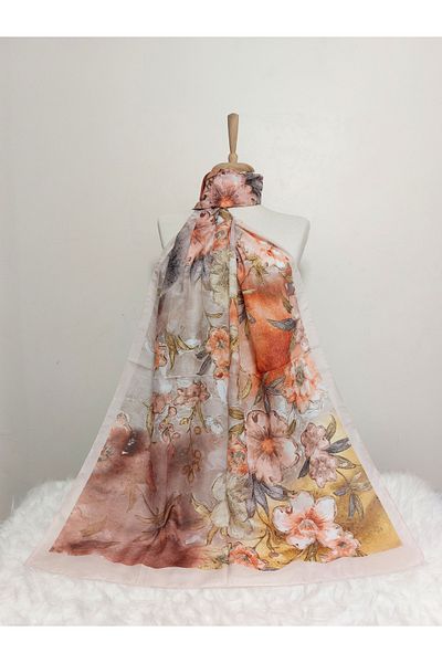 REMOMODA Patterned Soft Cotton Shawl Floral Model