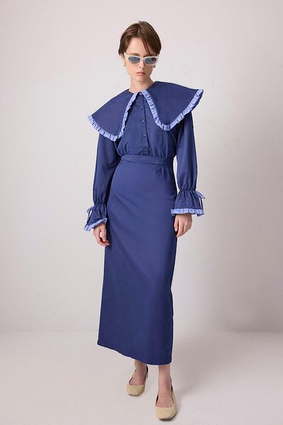 Touché Privé Contrast Ruffle Shirt