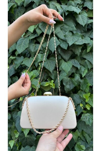 BRAVE BAG Skin Color Gold Detailled Evening Bag-05