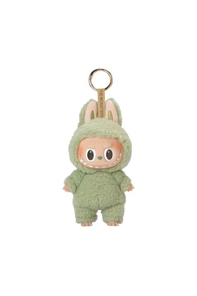 victiny Labubu Monsters Macaron Jucărie de pluș cu breloc, 15 cm, verde