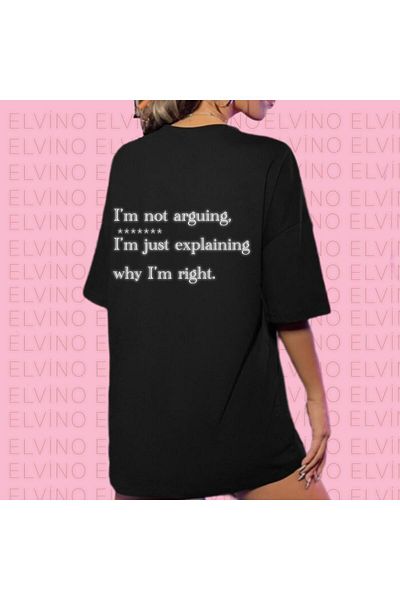 Elvino Trend Text Printed Oversize Unisex Women/Men Crew Neck T-Shirt