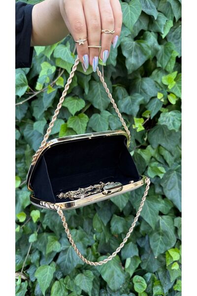 BRAVE BAG Skin Color Gold Detailled Evening Bag-05