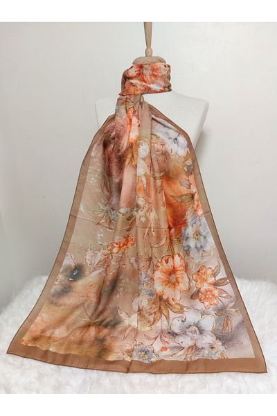 REMOMODA Patterned Soft Cotton Shawl Floral Model