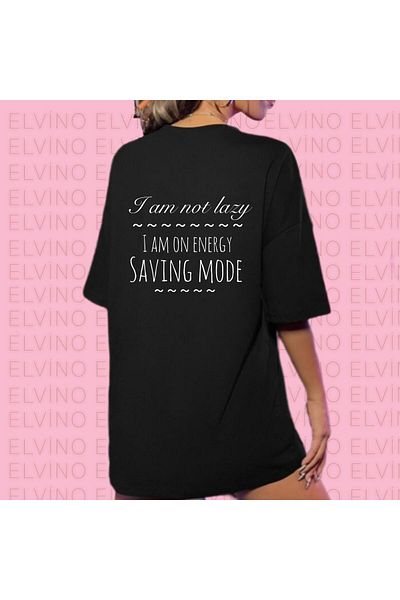 Elvino Trend Text Printed Oversize Unisex Women/Men Crew Neck T-Shirt