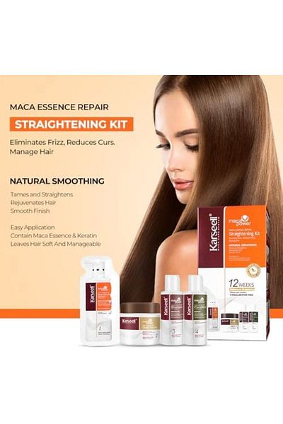 Karseell Maca essence repair Straightening Kit, 12 Weeks of Home Use Professional Straightening, Sof