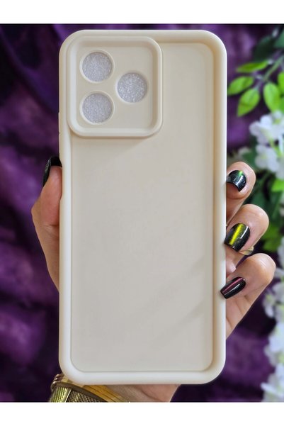 Magic Ring حافظة كريمية غير لامعة متوافقة مع هاتف Realme C53 مع دعم زاوية للح...