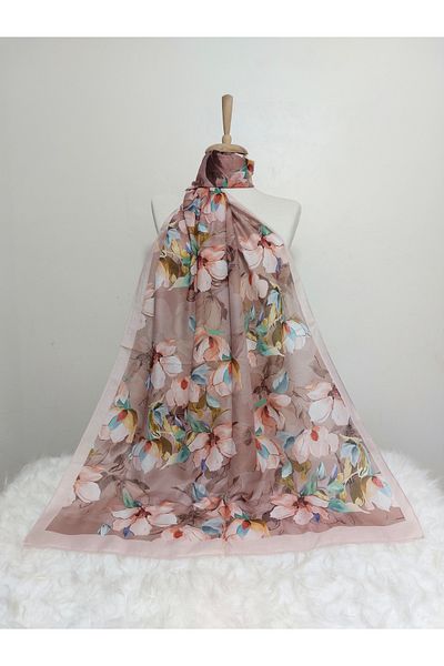 REMOMODA Patterned Soft Cotton Shawl Floral Model