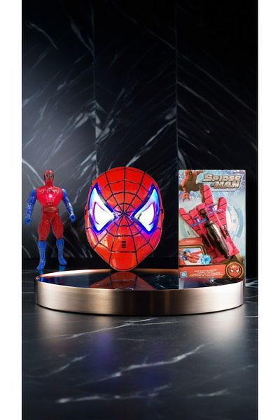 OMZ Large Set Light up Spiderman Light up Mask Web Shooting Gloves Educational Toys