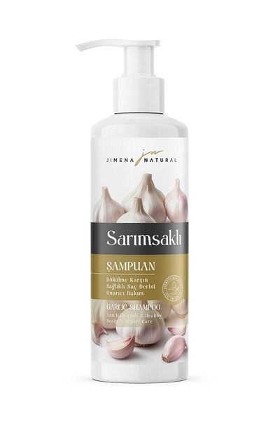 Jimena Natural Shampoo with Garlic Anti-Hair Loss 500 ml Natural Herbal Without Parabens
