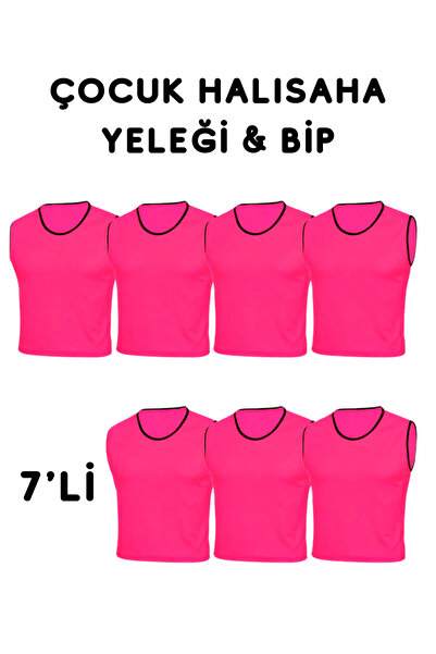 RUTBİL SPORTS ÇOCUK PEMBE 7'Lİ Halı Saha Yeleği-Halı Saha Bip 7'Lİ- Antrenman...