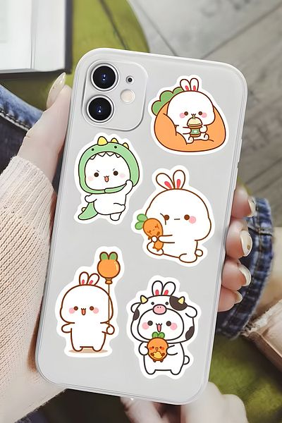 Grafikup Cute Cartoon Sticker Set - 100 Pieces Pen Laptop Notebook Water Bottle Label