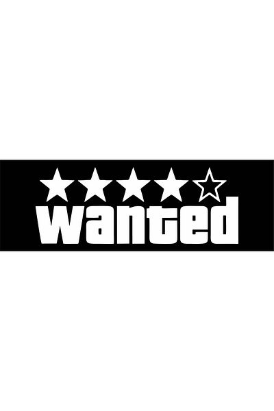 hediyenebak Autocolant scris Wanted pentru vehicul, mașină, auto, motocicletă, cască, laptop, sticlă 18x7 cm