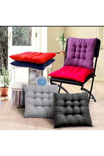 İstanbul kumaş 4-Piece Chair Cushion – Lace-Up, Non-Collapsible Sponge Filled, Washable – 40X40 cm
