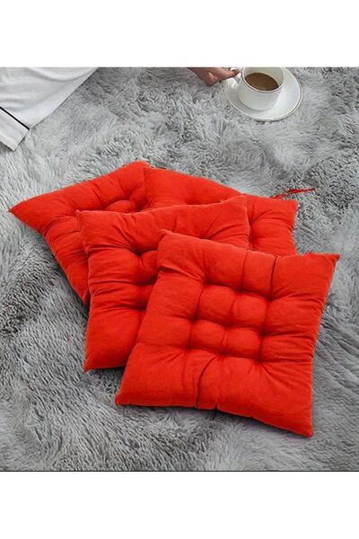 İstanbul kumaş 4’lü Sandalye Minderi – Bağcıklı, Çökme Yapmaz Sünger Dolgulu, Yıkanabilir – 40x40 cm