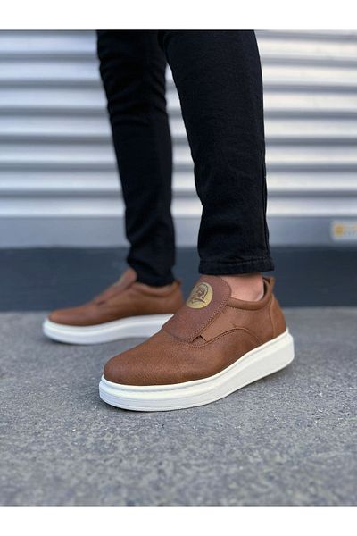 Joy Ayakkabı Jy161 Hippo Laceless Skin Men's Casual Sneaker Shoes Cbt - Tan