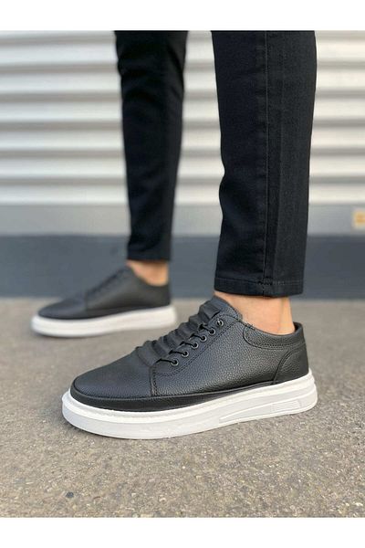 Joy Ayakkabı Jy0535 Prime Lace-Up Skin Men's Casual Sneaker Shoes Cbt - Black