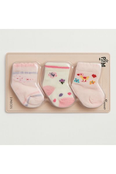 Baby Fou Cotton 0-6 Months Newborn Baby 3-Piece Baby Socks