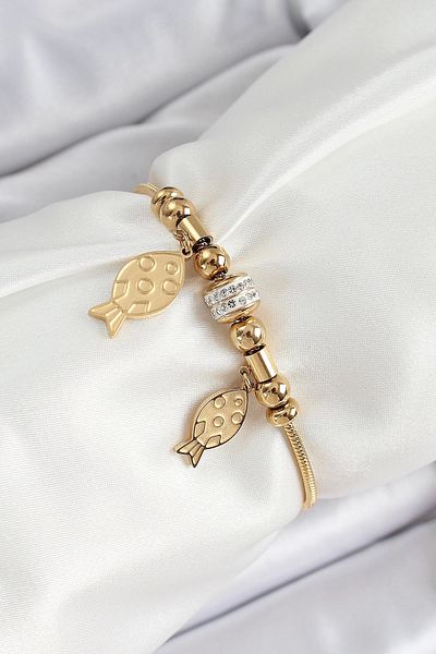 Clariss 316L Steel Gold Color Fish Model Women's Bracelet