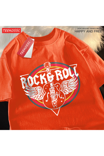 StartMore Y2K Vintage T-Shirt Tee Rock Roll Electric Guitar
