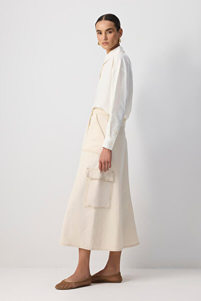 Touché Privé Contrast Stitched A-Cut Skirt