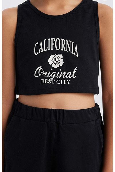 DeFacto Girls' 2-Piece Set Printed Tank Top Shorts E4897A825Sm