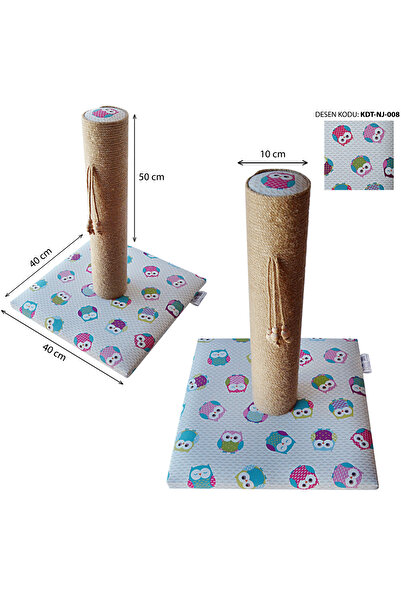 nijiartdesign لوح خدش للقطط فاخر منقوش ملون مقاس 50 سم مع قاعدة مطلية ناعمة من الإسفنج صديقة للبيئة