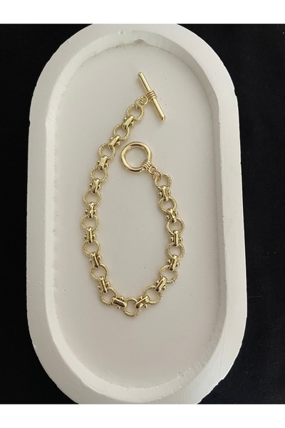 Luna Gold Çelik Zincir Bileklik Halka Geçirmeli