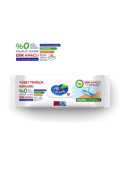 AKFRESH Mopa Uyumlu Yüzey Temizlik Havlu Mendil