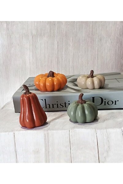 Bautinq Store Dekoratif el yapımı beton 4lü kabak set hediyelik eşya