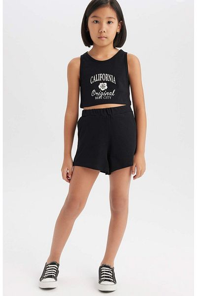 DeFacto Girls' 2-Piece Set Printed Tank Top Shorts E4897A825Sm