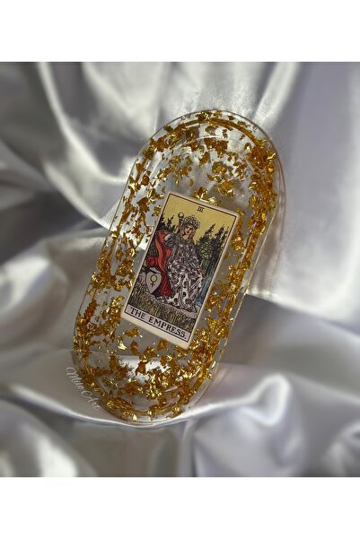 Milo Art The Empress İmparatoriçe Tarot Kartı Temalı Altın Varaklı Takı Tabağ...