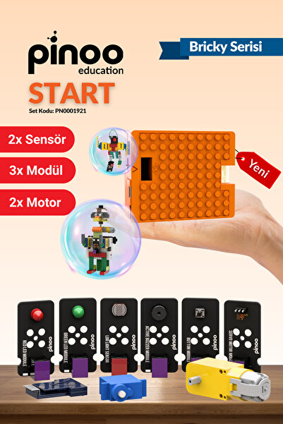 Pinoo Education Start | Renkli | Robotik ve Kodlama Seti | Bricky Serisi