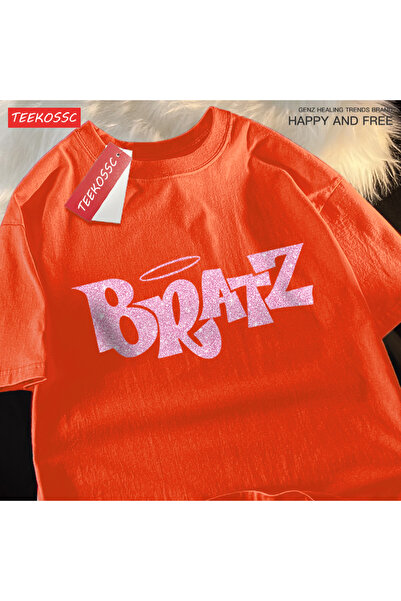 StartMore تي شيرت Y2k Vintage تي شيرت وردي بأحرف كرتونية Bratz