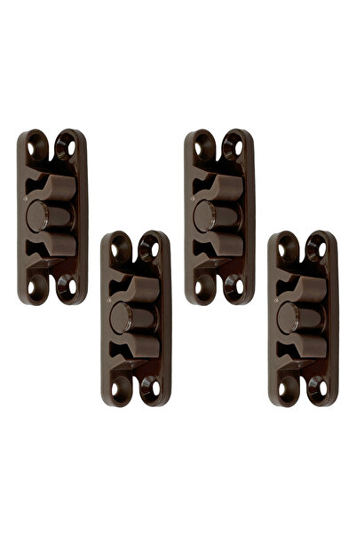 ERTEMI Sineklik ve Dolap Kapakları için Çıt Çıtlı Tutucu Kilit 4lü Kahverengi