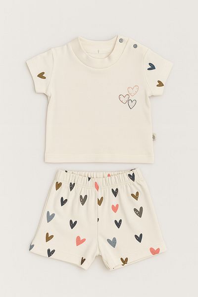 by bubbles Heart Pattern Summer 2 Piece Set