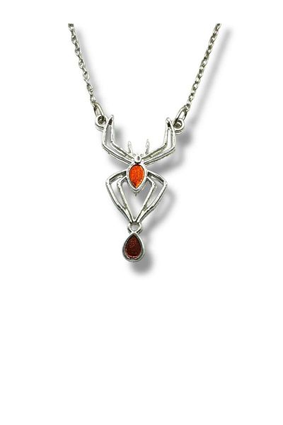 Herşey Nota Spider Spider Gothic Red Elegant Necklace – Symbol of Gothic Chic and Courage