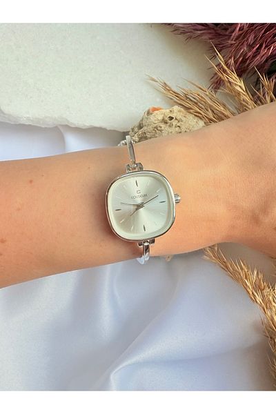 TD TRENDDURAGI Vintage Square Silver Inside White Women Wrist Watch