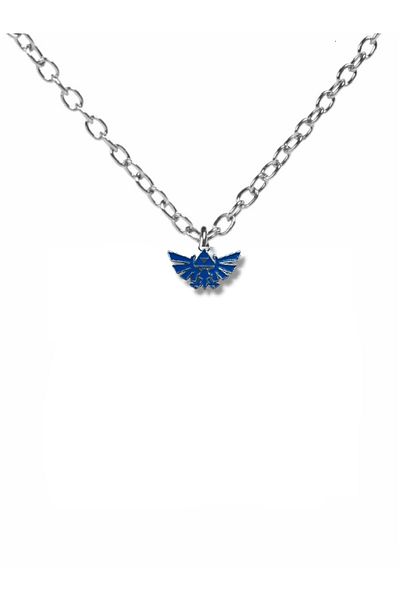 Herşey Nota Legend of Zelda Logo Blue Necklace with 60 cm Chain |   Anime Game Themed Unisex Accessory