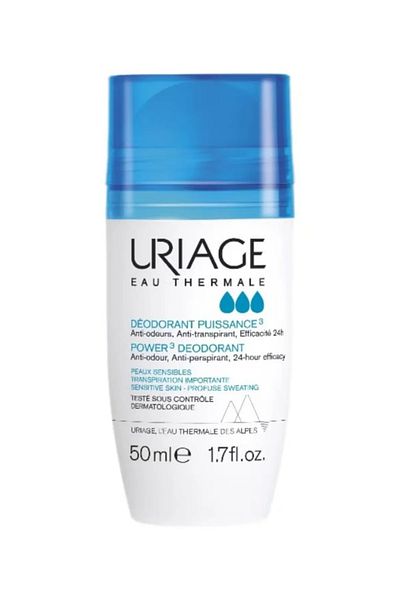 Uriage Uriage Deodorant Roll-On Power 3 Antiperspirant | 24H Action | For Heavy Perspiration 50ml