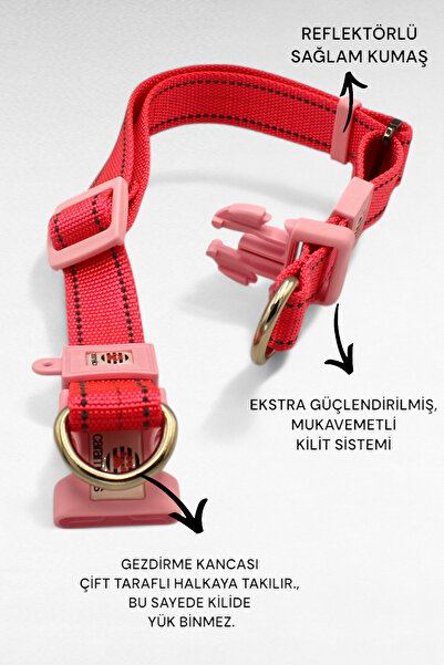CARAMELOS REFLEKTÖRLÜ KÖPEK TASMA, ÇİFT KANCA BAĞLANTILI, KİŞİYE ÖZEL KÖPEK TASMASI. BÜYÜK IRK KÖPEK TASMASI,