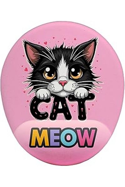 Mu Art Ahşap Cat Meow Wrist Supported Mouse Pad