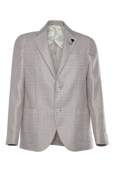 LARDINI Tartan single-breasted blazer