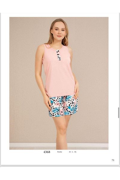 Baha Perfect Club Women's Pajama Set with Rope Strap Shorts 4368 - 1 Piece