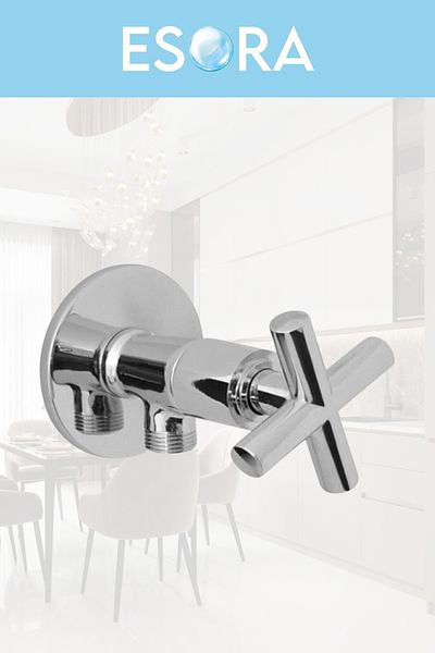 ESORA Chrome Luxury 2 Pieces of Ram  Tap + 2 Pieces of Flex Connection Hose