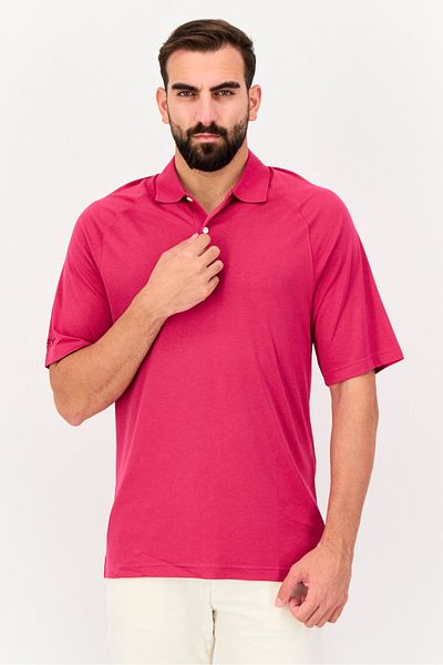 Greg Norman Men Sportswear Fit Short Sleeve Outdoor Polo Shirt, Pink
