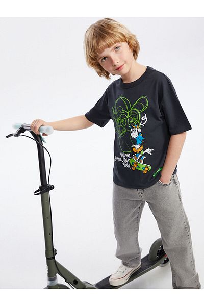 LC Waikiki Crew Neck Nostalgic Monkey Printed Boys T-Shirt
