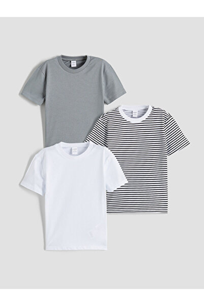 LC Waikiki Özmarka Νέας Σεζόν Μπλουζάκι με λαιμόκοψη Crew Basic για αγόρια