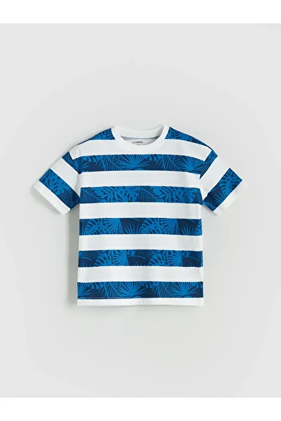 LC Waikiki New Season Crew Neck Striped Combed Cotton Boy's T-Shirt